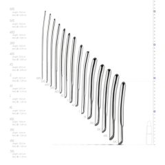   SINNER 174 - zakrzywiony kompletny stalowy zestaw dildo do cewki moczowej (14 części)
