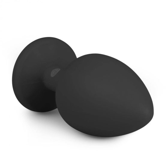Easytoys Diamond - dildo analne z białym kamieniem (duże) - czarne