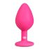 Easytoys Diamond - korek analny z białymi kamieniami (średni) - różowy