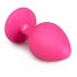 Easytoys Diamond - korek analny z białymi kamieniami (średni) - różowy