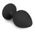 Easytoys Diamond - czarny plug analny z białym kamieniem (średni)