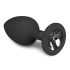 Easytoys Diamond - czarny mały analny plug z białym kryształem