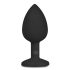 Easytoys Diamond - czarny mały analny plug z białym kryształem