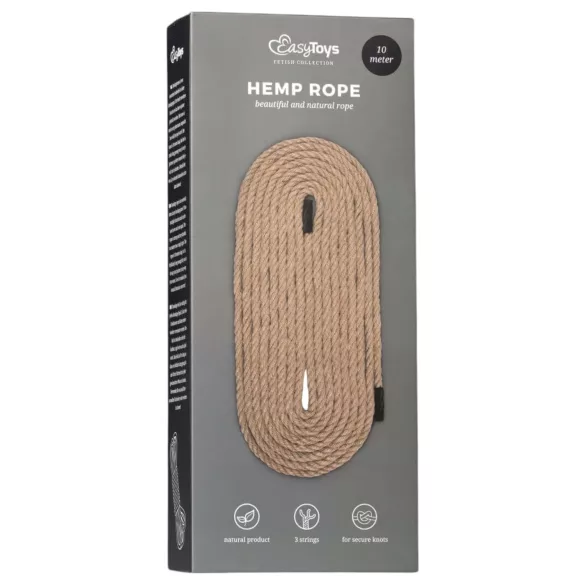 Easytoys Hemp Rope - sznur konopny do bondage (10 m, naturalny)