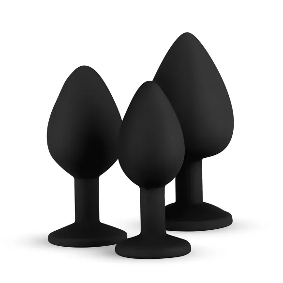 Easytoys Diamond - zestaw korków analnych - czarny