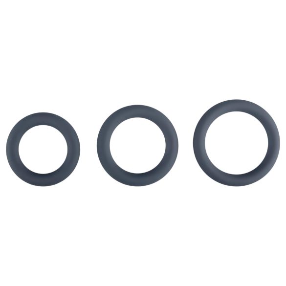 Boners - zestaw pierścieni na penisa - 3 sztuki - szary