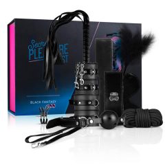   Secret Pleasure Chest - zaawansowany zestaw BDSM - 14 elementów (czarny)