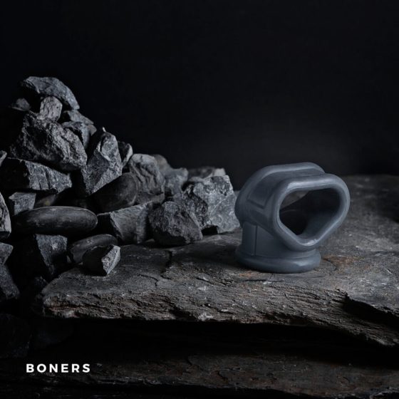 Boners 2w1 - pierścień na penisa i pierścień na kutasa (szary)