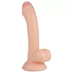   Real Fantasy Vince - dildo z jądrami i napletkiem - 19,5 cm - cielisty
