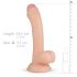 Real Fantasy Vince - dildo z moszną i napletkiem - 19,5 cm (naturalny)