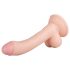Real Fantasy Vince - dildo z jądrami i napletkiem - 19,5 cm - cielisty