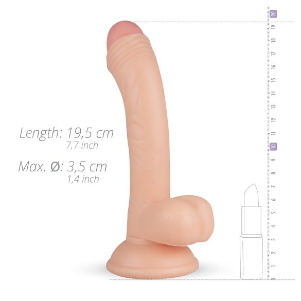 Real Fantasy Vince - dildo z jądrami i napletkiem - 19,5 cm - cielisty