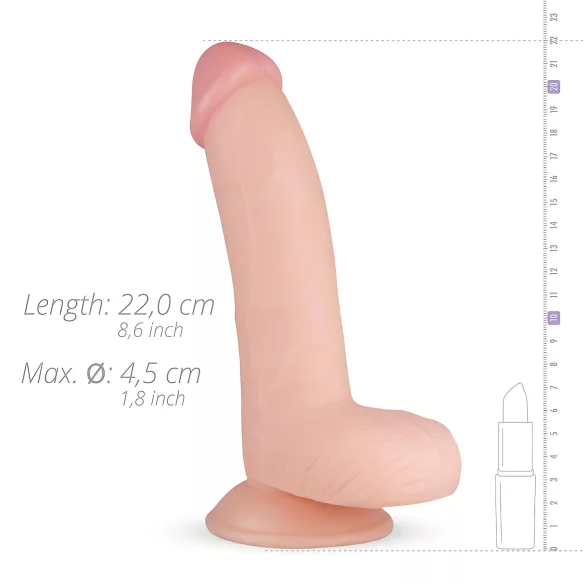 Real Fantasy Cliff - realistyczny dildo z jądrami - 22cm - kolor naturalny