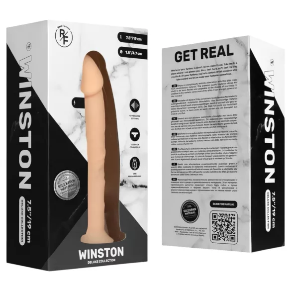 Real Fantasy Winston - wibrator z przyssawką - 19 cm - beżowy