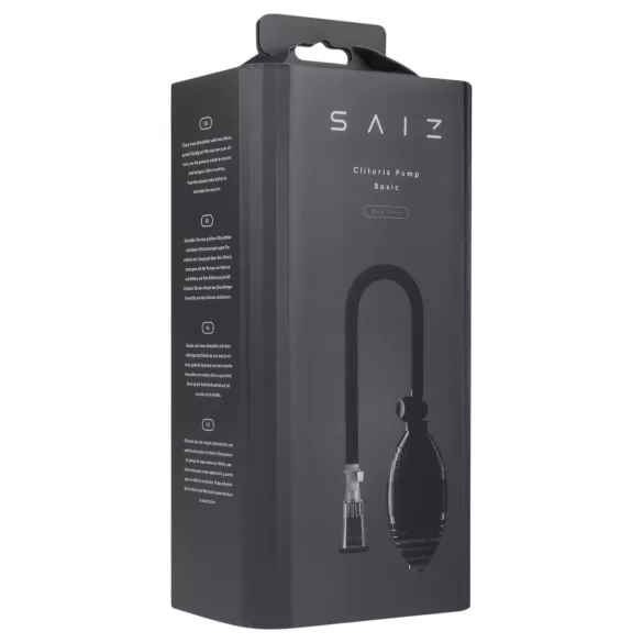 Saiz Basic - pompka do łechtaczki - przezroczysta/czarna