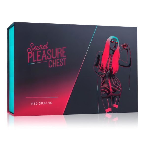 Secret Pleasure Chest - zestaw BDSM dla zaawansowanych - 10 elementów - czerwony