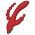 Czerwona Rewolucja Hera - wodoodporny wibrator 3-ramienny na akumulator (czerwony)