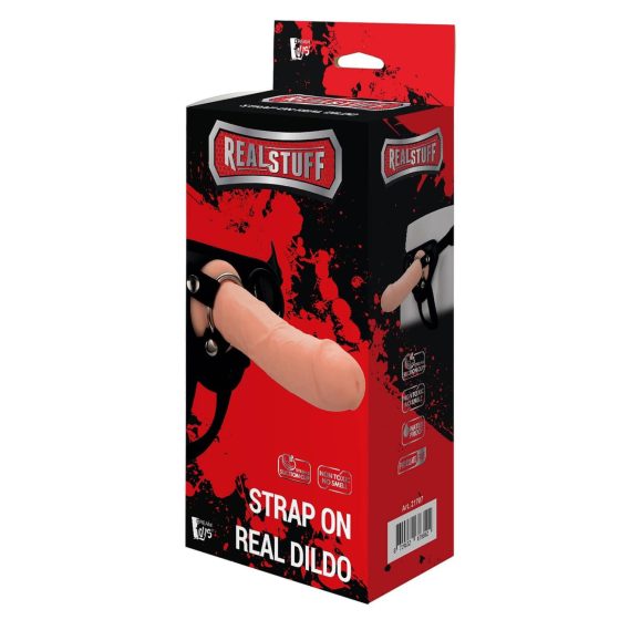 RealStuff Strap-On - realistyczny dildo z paskiem (naturalny)