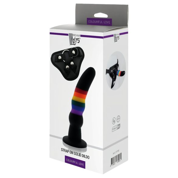 Colorful Love - tęczowy strap-on (kolorowy)