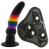 Colorful Love - tęczowy strap-on (kolorowy)
