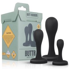 BUTTR Butt Kickers - zestaw dild analnych - czarny (3 szt.)