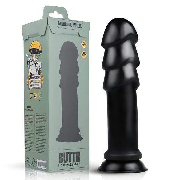 BUTTR Madbull Muzzl - czarny dildo z przyssawką
