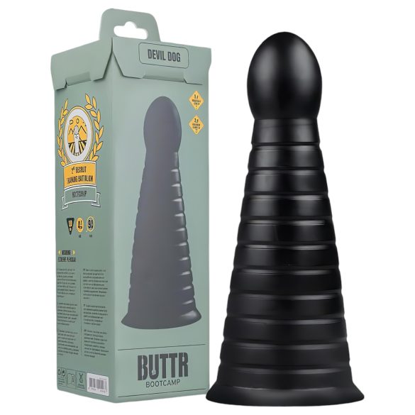 BUTTR Devil Dog - czarny dildo z przyssawką