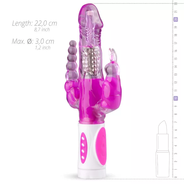 Easytoys Raving Rabbit - wibrator trójramienny (różowy)