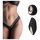 Pantyrebel - bezprzewodowa wibrująca koronkowa stringi - czarna (S-L)