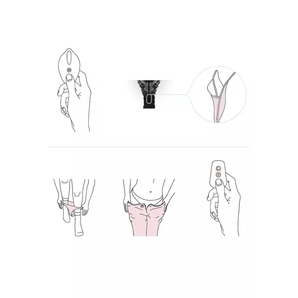 Pantyrebel - wibrujące majtki z pilotem - akumulator - czarne S-L