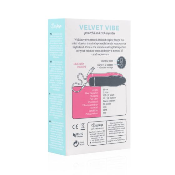 Easytoys Velvet Vibe - akumulatorowy wibrator (czarny)