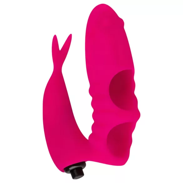 Easytoys - wibrator na palec 2w1 - silikon różowy