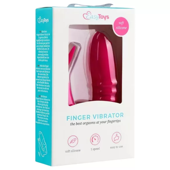 Easytoys - wibrator na palec 2w1 - silikon różowy