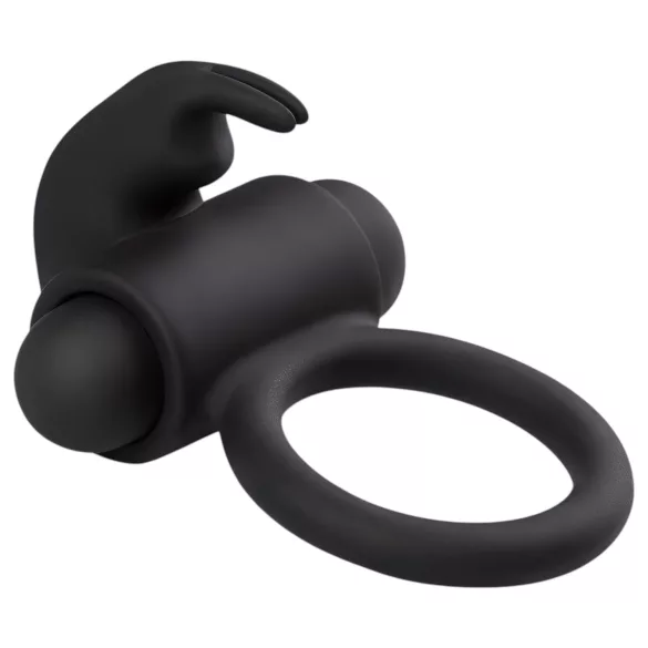EasyToys - pierścień na penisa wibrujący królik - silikon czarny