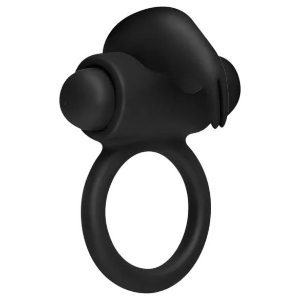EasyToys - pierścień na penisa wibrujący królik - silikon czarny
