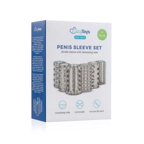 Zestaw Rękawów na Penisa Easytoys - Szary (6 sztuk)