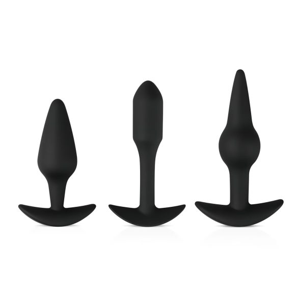 Zestaw Easytoys Pleasure - różnorodne wtyczki analne (czarne)