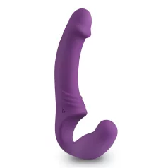   Easytoys - wibrujący strap-on bez pasa - silikonowy, fioletowy, ładowany USB