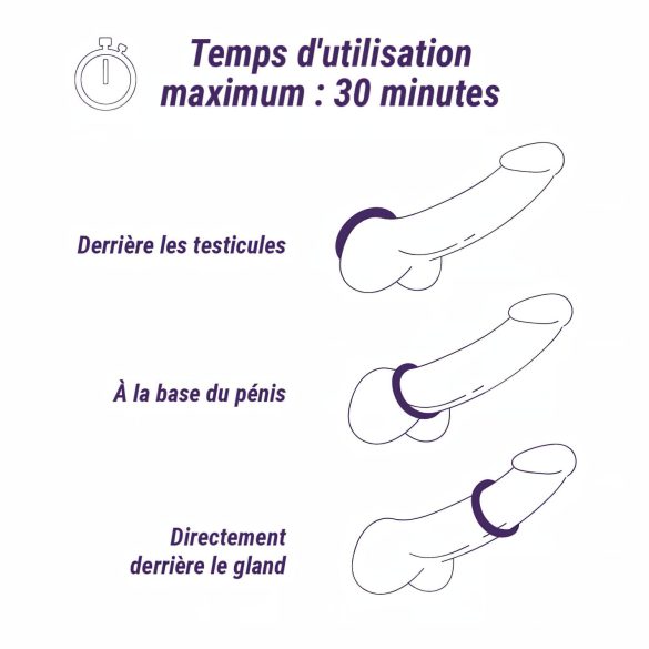 Boners - pierścień wibrujący na penisa akumulatorowy wodoodporny szary