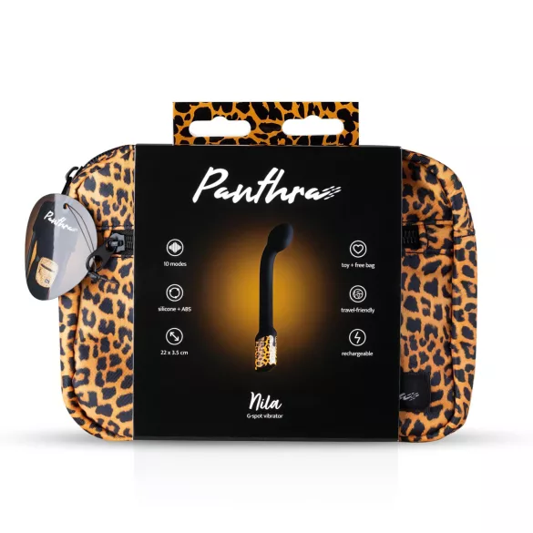 Panthra Nila - wibrator do punktu G - ładowalny, wodoodporny - czarny leopard