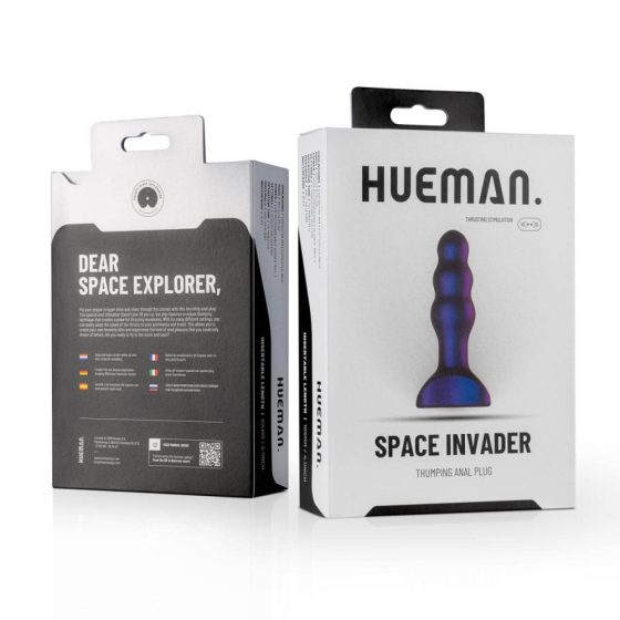 Hueman Space Inveder - zasilany bateryjnie, wodoodporny wibrator analny (fioletowy)