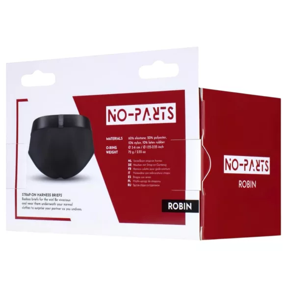 No-Parts Robin - majtki z dildo do przypięcia - czarne - S