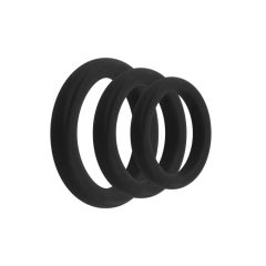   Easytoys Explore Ring - zestaw pierścieni na penisa - 3 części (czarny)