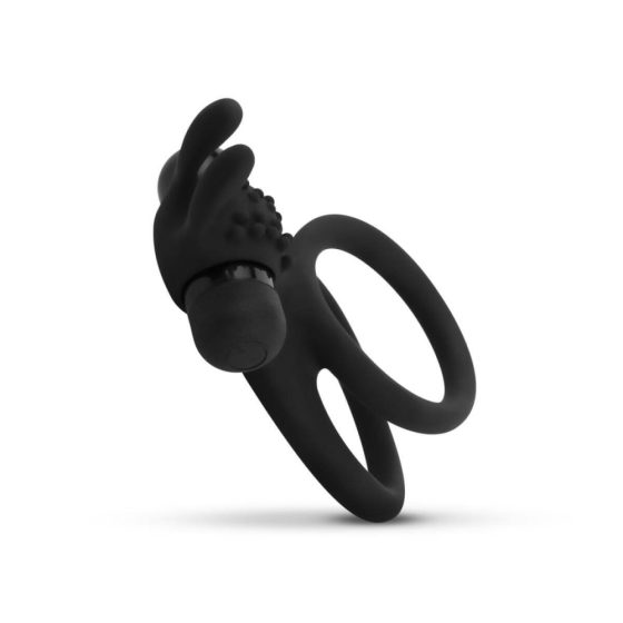 Easytoys Share Ring - wibrujący pierścień na penisa i jądra (czarny)