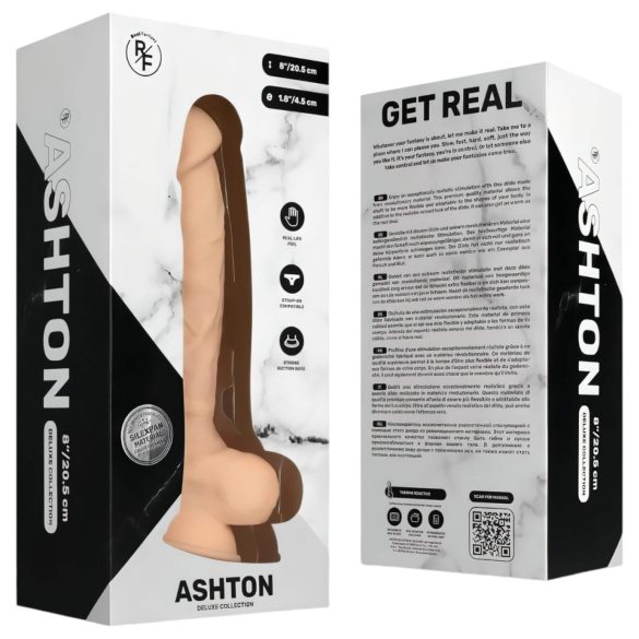 Real Fantasy Ashton - dildo realistyczne z jądrami - 20,5 cm - kolor cielisty