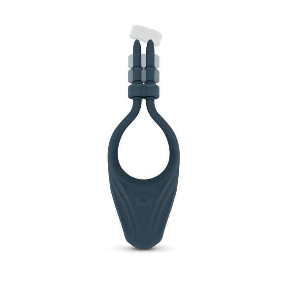 Boners - pierścień wibrujący na penisa regulowany silikonowy niebieski