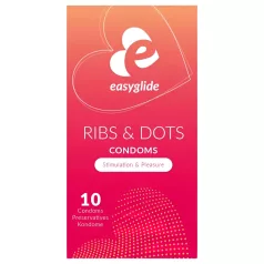  EasyGlide - prezerwatywy z wypustkami i prążkami - lateks - 10 sztuk