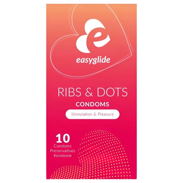 EasyGlide Ribs & Dots - prezerwatywy z wypustkami (10 szt.)