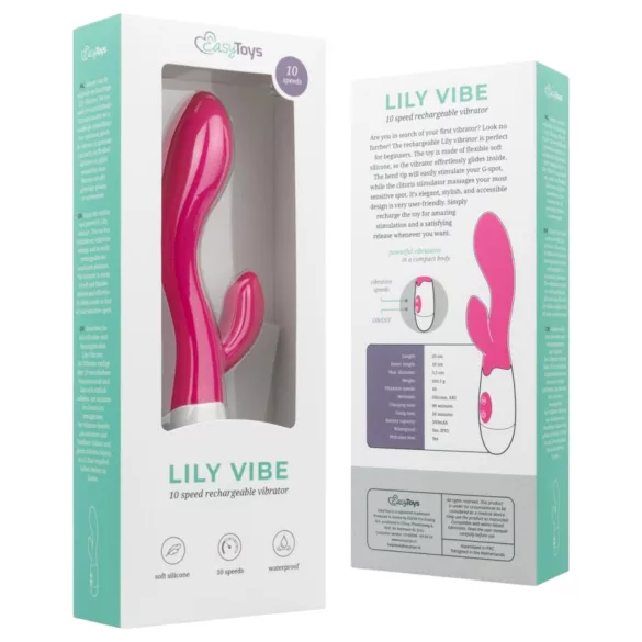 Easytoys - wibrator z ramieniem na łechtaczkę - ładowalny - różowy