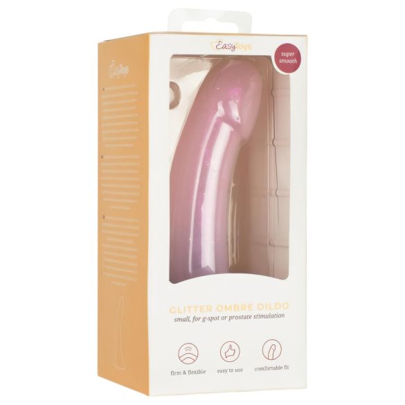 EasyToys Mermaid - dildo z brokatem - 15 cm - różowy